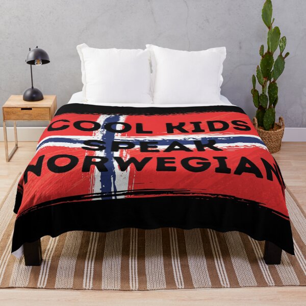 Item preview, COOL KIDS SPEAK NORWEGIAN Language Quote Flag designed and sold by a-little-ink.