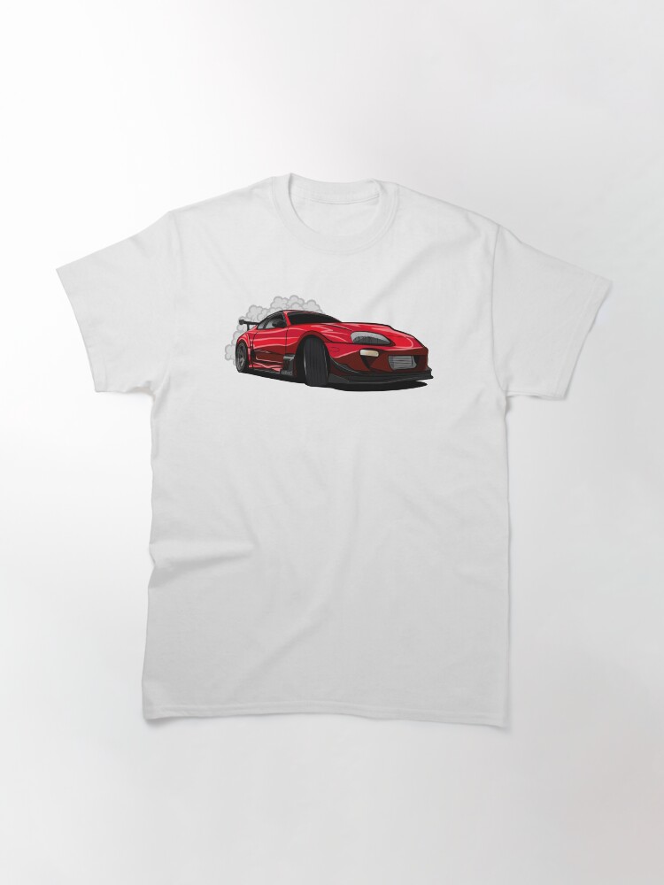 Thumbnail 3 of 7, Classic T-Shirt, Toyota Supra Drift Car - Drifted Exclusive designed and sold by driftedshop.