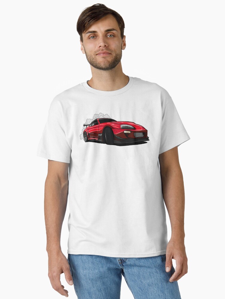 Thumbnail 2 of 7, Classic T-Shirt, Toyota Supra Drift Car - Drifted Exclusive designed and sold by driftedshop.