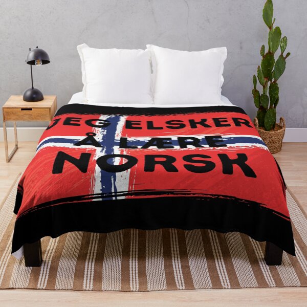 Item preview, I LOVE LEARNING NORWEGIAN Language Quote Flag designed and sold by a-little-ink.