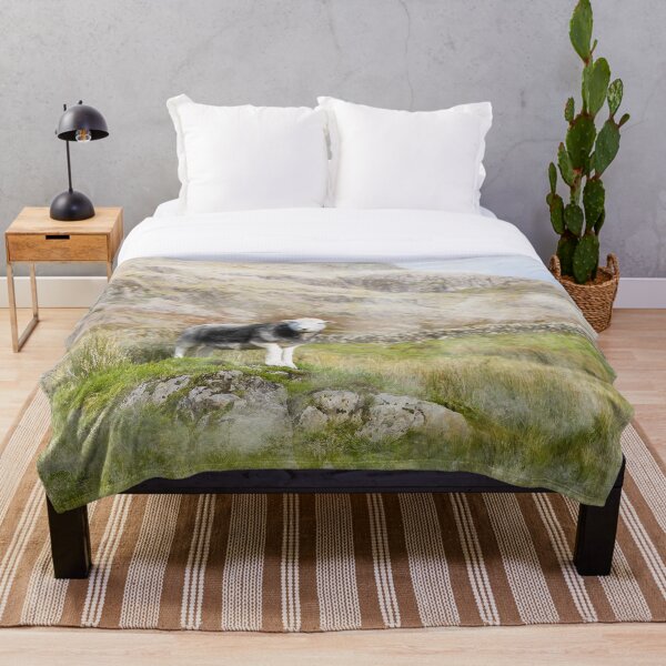 Herdwick Sheep Landscape Watercolour Photograph Throw Blanket