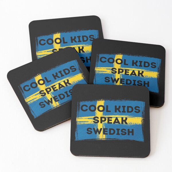 Item preview, COOL KIDS SPEAK SWEDISH Language Quote Flag designed and sold by a-little-ink.