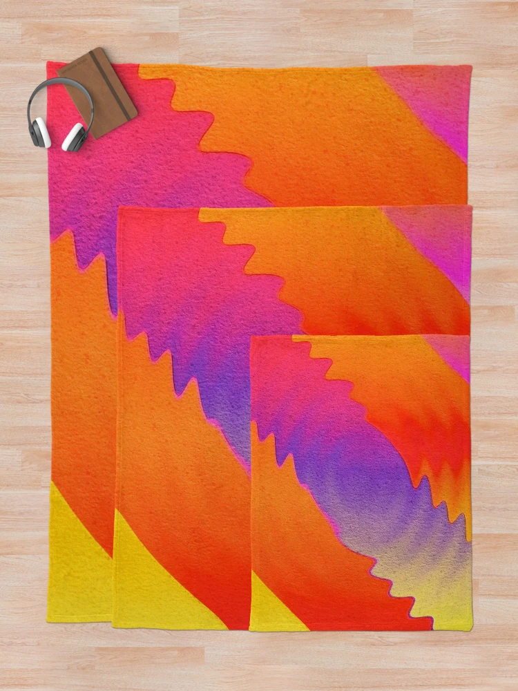 Thumbnail 5 of 6, Throw Blanket, Rainbow Ripples designed and sold by PatternPalace.