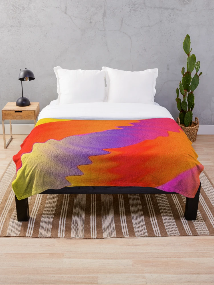 Thumbnail 1 of 6, Throw Blanket, Rainbow Ripples designed and sold by PatternPalace.