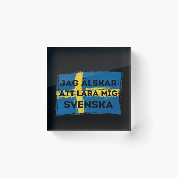 Item preview, I LOVE LEARNING SWEDISH Language Quote Flag designed and sold by a-little-ink.
