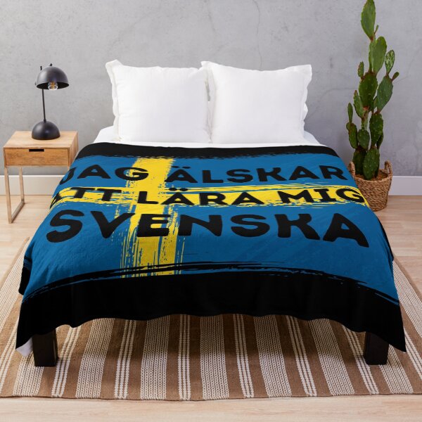 Item preview, I LOVE LEARNING SWEDISH Language Quote Flag designed and sold by a-little-ink.