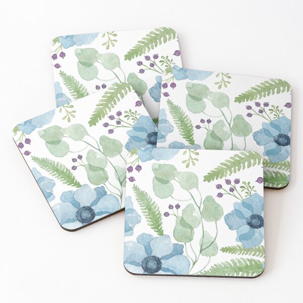 Artikelvorschau, Blue watercolor anemones pattern entworfen und verkauft von helga-wigandt.