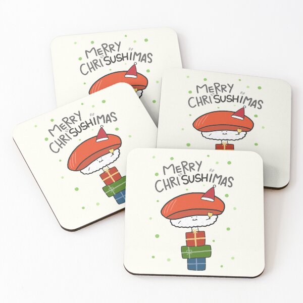 Item preview, Merry Chrisushimas Funny Sushi Lover Christmas Art Logo Cute Kawaii Animte designed and sold by Marinaaa010.