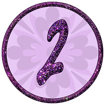 Number Two 2 Glittery Numbers for Date Age Purple Glitter