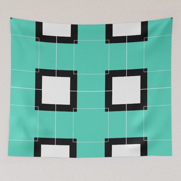 Item preview, White Hairline Squares in Soft Blue designed and sold by Istvan Ocztos.