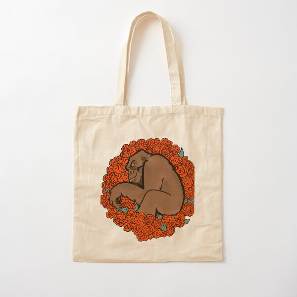 Gorilla Sleeping in a Bed of Roses Cotton Tote Bag