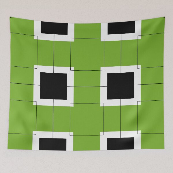 Item preview, Black Hairline Squares in Light Green designed and sold by Istvan Ocztos.