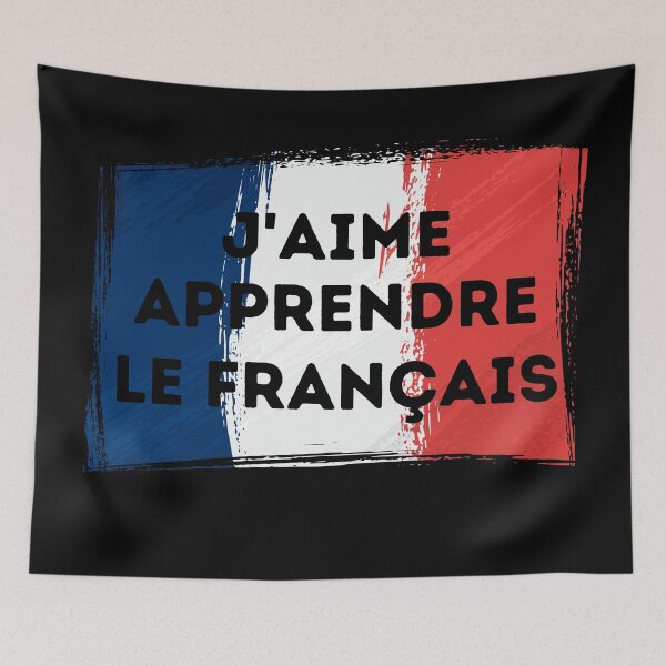 Item preview, I LOVE LEARNING FRENCH Language Quote Flag designed and sold by a-little-ink.