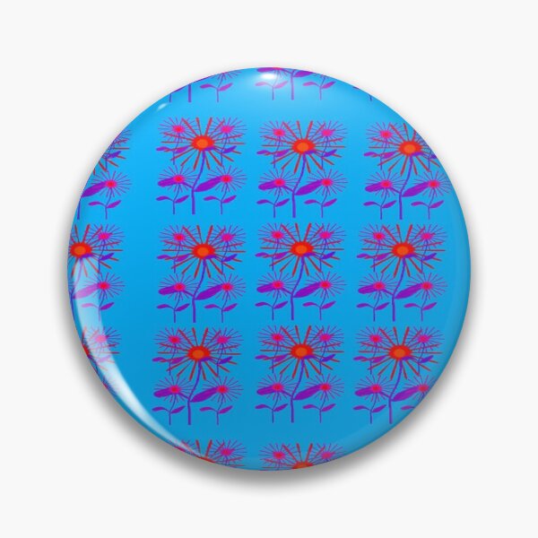 Item preview, Abstract floral print on blue designed and sold by tetibright.