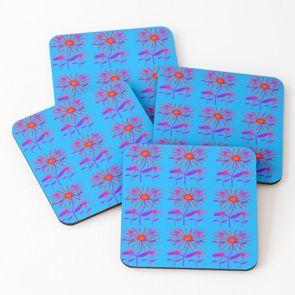 Item preview, Abstract floral print on blue designed and sold by tetibright.