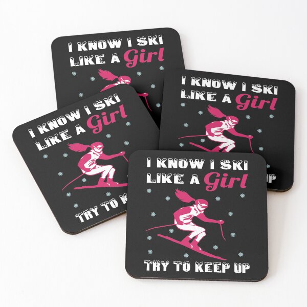 Item preview, I Know I Ski Like a Girl Try to Keep Up T-shirt t-shirt Essential T-Shirt v2 designed and sold by outmaneljalili.