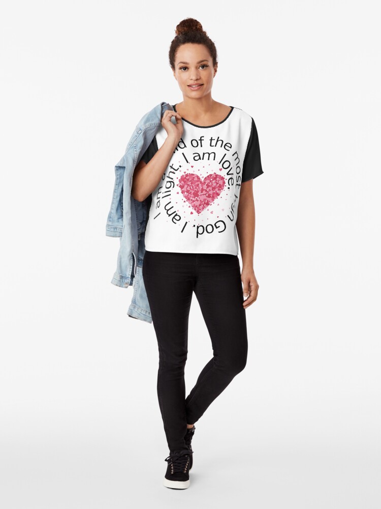 Alternate view of I am a child of the most high God. I am light. I am love. Chiffon Top