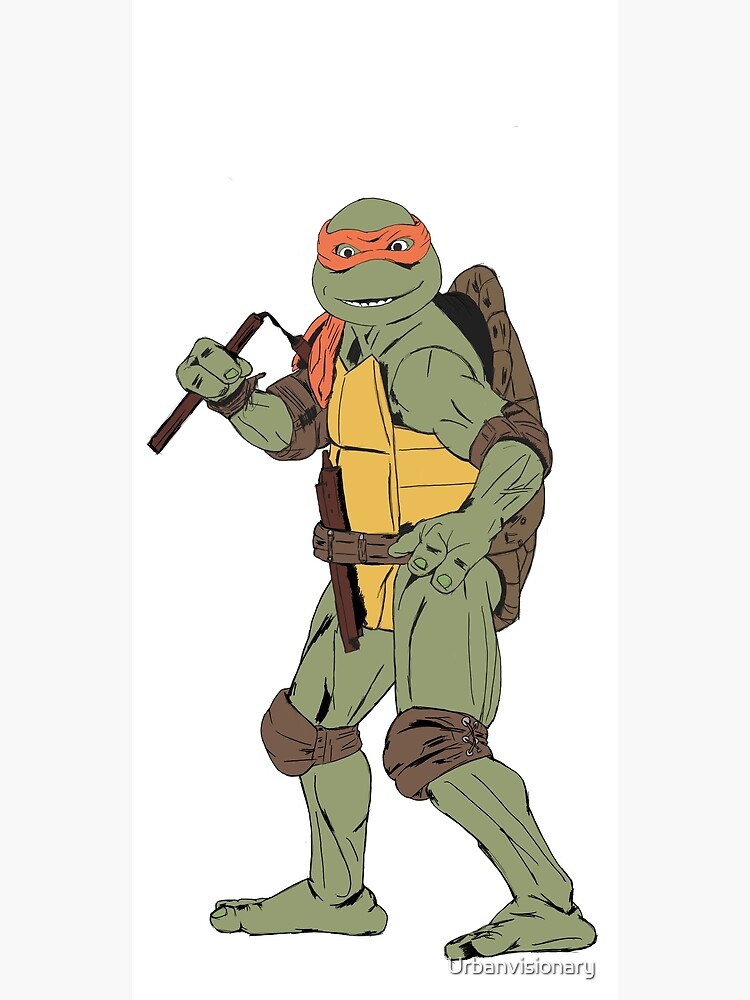 Turtle Power Michelangelo Poster By Urbanvisionary Redbubble