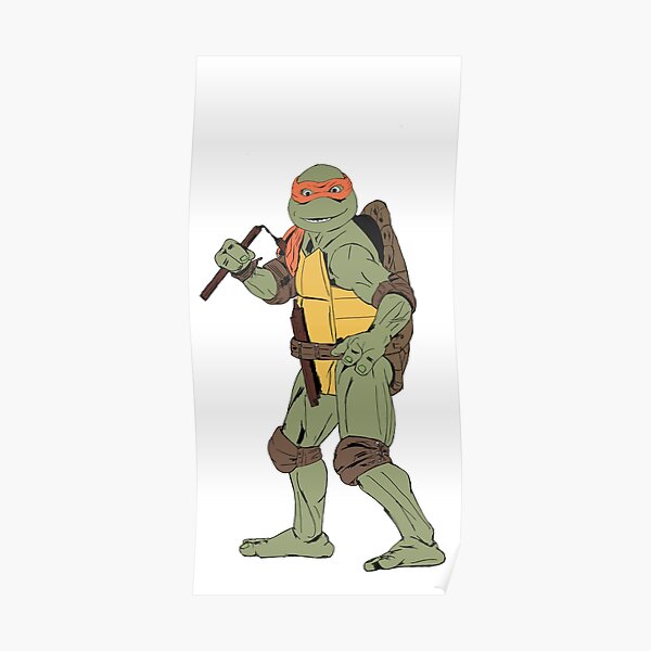 Turtle Power Michelangelo Poster By Urbanvisionary Redbubble