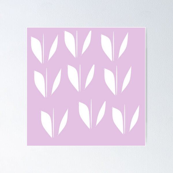 Item preview, White leaves on purple designed and sold by tetibright.