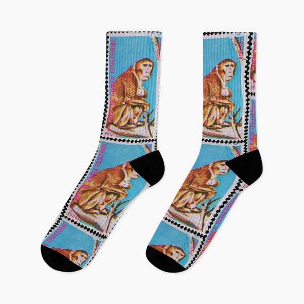 Item preview, Republic of Guinea - Vintage Monkey Blue Stamp  designed and sold by StampCollection.