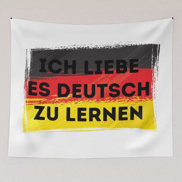 Item preview, I LOVE LEARNING GERMAN Language Quote Flag designed and sold by a-little-ink.
