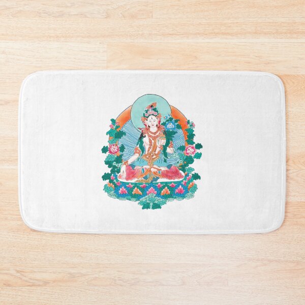 Item preview, Watercolor Illustration of White Tara Thangka | 白度母 designed and sold by iswenyi.
