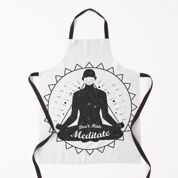 Item preview, Don't Hate Meditate Wearing Mask designed and sold by arrowroses.
