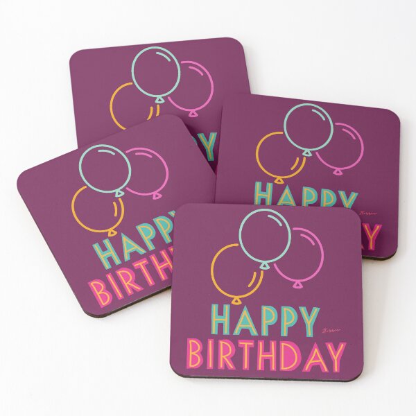 Happy Birthday Coasters (Set of 4)