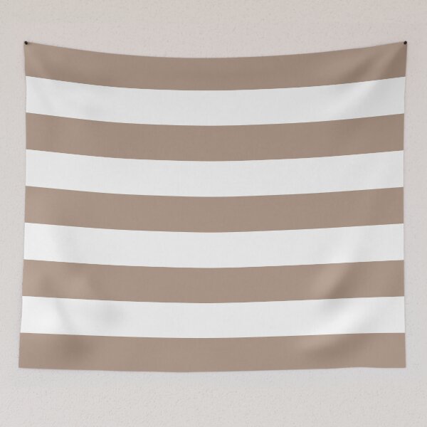 Item preview, Medium WARM TAUPE and WHITE Horizontal STRIPES designed and sold by RachelMacht.