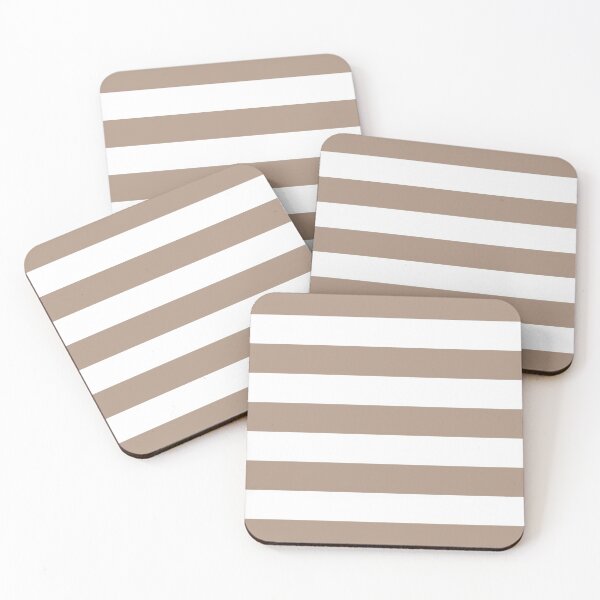 Item preview, Medium WARM TAUPE and WHITE Horizontal STRIPES designed and sold by RachelMacht.