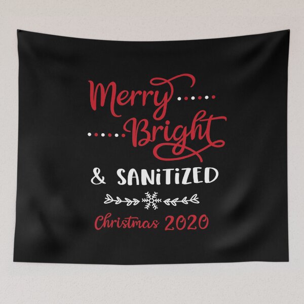 Item preview, Christmas 2020 Funny Saying / Fun Merry and Bright Sanitized design designed and sold by CreatedByHeidi.