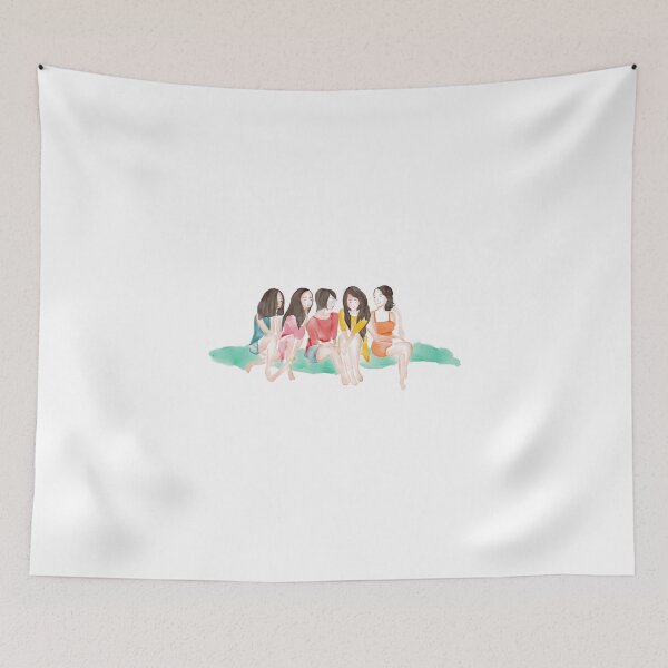 Item preview, Watercolor Illustration of Five girls partying on the lawn and chatting gossip designed and sold by iswenyi.