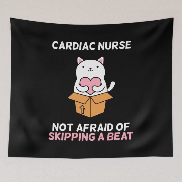 Item preview, Cardiac Nurse Unafraid Of Skipping A Beat – Pink Heart Cardiologist Cat Box  designed and sold by The Green Corner.