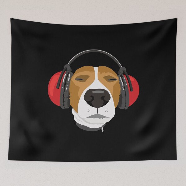 Item preview, Dog Chilling To Tunes designed and sold by LazyBuffalo.