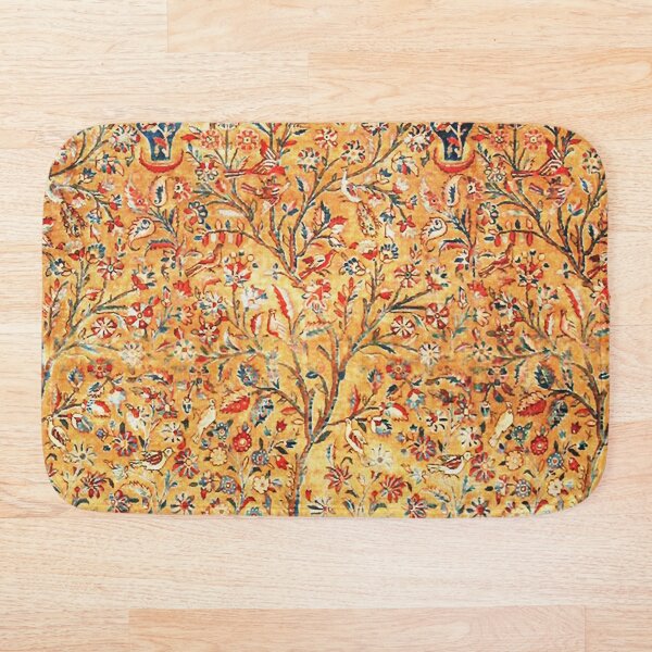 Antique Persian Tree of Life Kashan Rug Print Bath Mat
