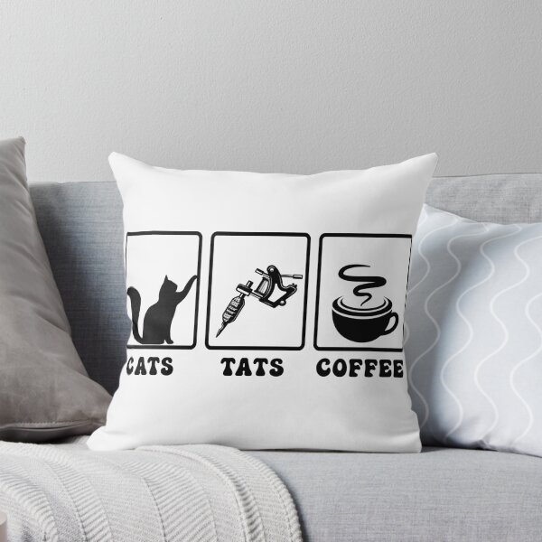 Item preview, Cats, Tats, and Coffee - Black designed and sold by LovenLaughter.