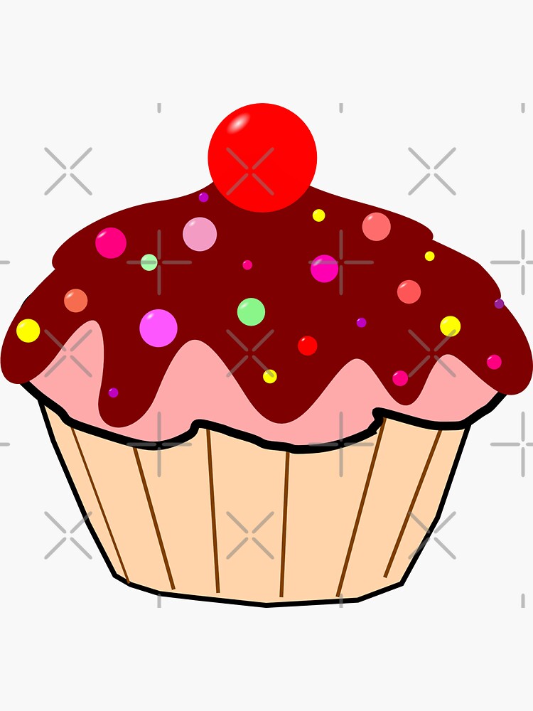 "Cute Chocolate Cupcake Sticker " Sticker for Sale by Stickerfixation Redbubble