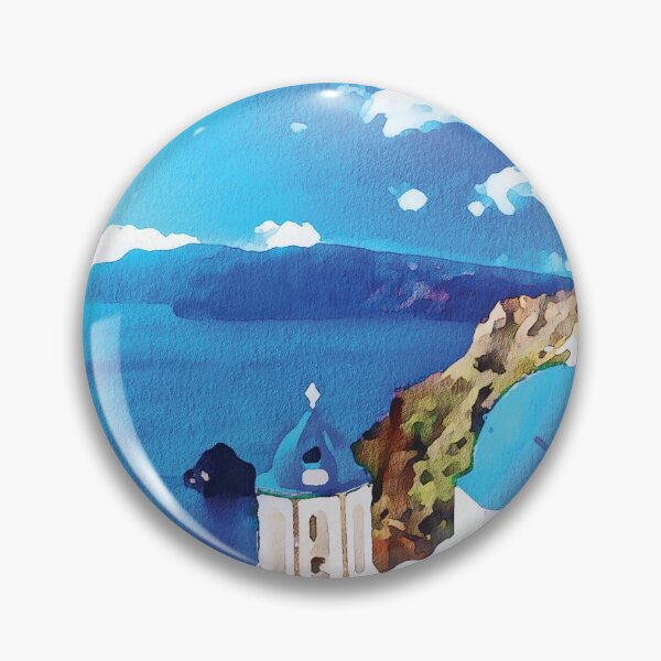 Item preview, Santorini island, whitewashed buildings watercolour effect. designed and sold by Gerald Waters.