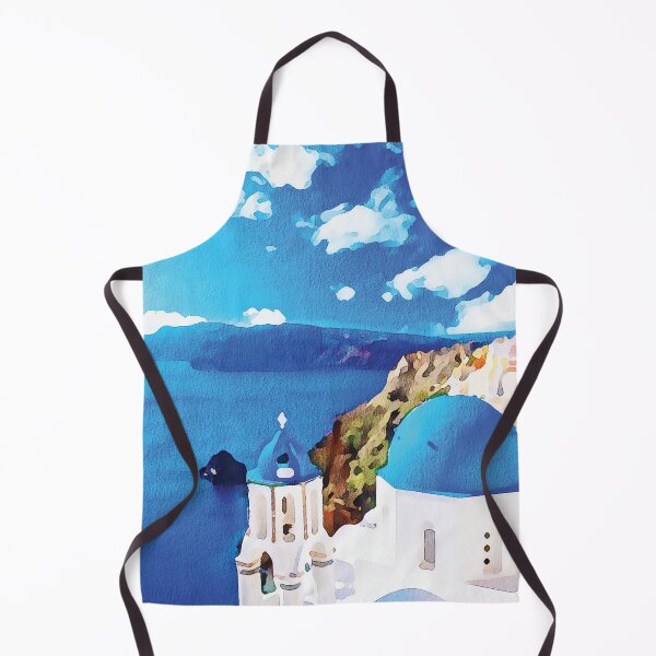 Item preview, Santorini island, whitewashed buildings watercolour effect. designed and sold by Gerald Waters.