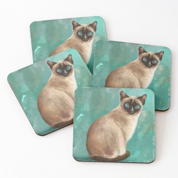 Item preview, Contemporary Painting of a Gorgeous Siamese Cat with Blue Eyes  designed and sold by ibadishi.