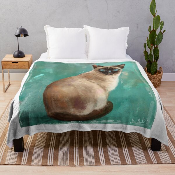 Item preview, Contemporary Painting of a Gorgeous Siamese Cat with Blue Eyes designed and sold by ibadishi.
