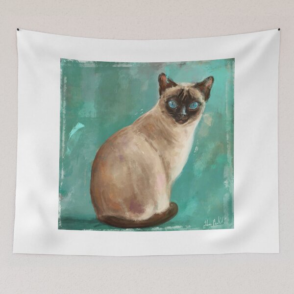 Item preview, Contemporary Painting of a Gorgeous Siamese Cat with Blue Eyes  designed and sold by ibadishi.