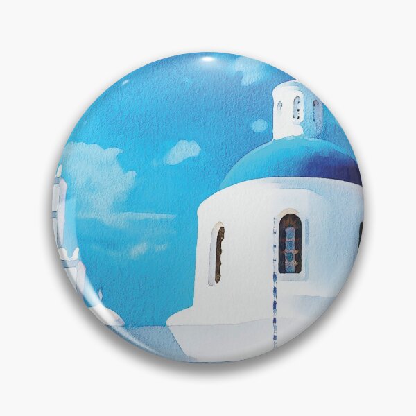 Item preview, Santorini island, whitewashed buildings watercolour effect. designed and sold by Gerald Waters.