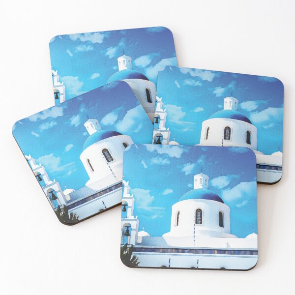 Item preview, Santorini island, whitewashed buildings watercolour effect. designed and sold by Gerald Waters.