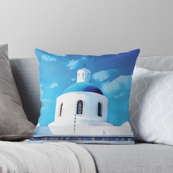 Item preview, Santorini island, whitewashed buildings watercolour effect. designed and sold by Gerald Waters.