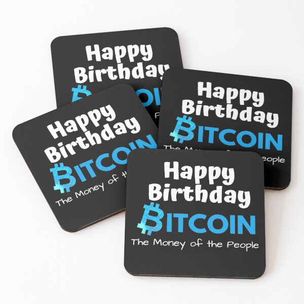Item preview, Happy Birthday Bitcoin - Digital Blue - The Money of the People designed and sold by Cryptohaven.