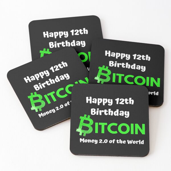 Item preview, Happy Birthday Bitcoin - Neon Green - Money 2.0 for the World designed and sold by Cryptohaven.