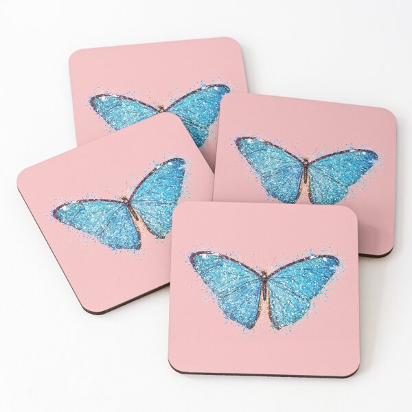 Item preview, Beautiful Blue Butterfly with Glitter, artistic drawing. designed and sold by 2AcesDesign.