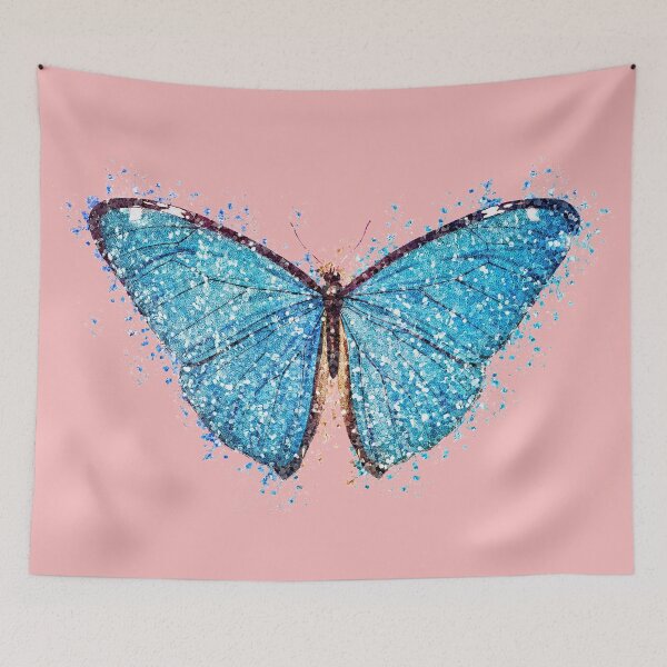 Item preview, Beautiful Blue Butterfly with Glitter, artistic drawing. designed and sold by 2AcesDesign.